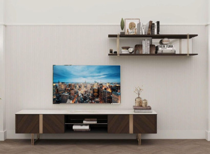 Modern Wall unit Living room Shelf Wardrobe Wall units TV stands Brown